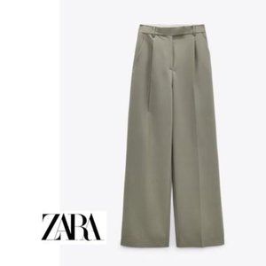 Zara Khaki Wide Leg Pants size XS NWT